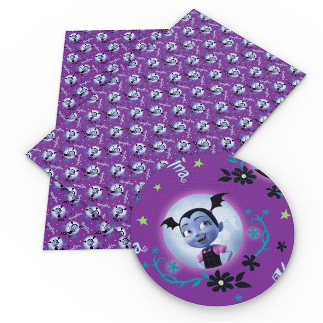 Vampire on Purple Faux Leather Sheet