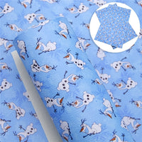 Snowman on Blue Faux Leather Sheet #8
