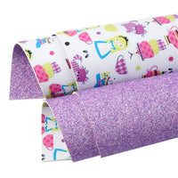 Alice with Purple Glitter Double Sided Faux Leather Sheet
