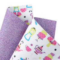 Alice with Purple Glitter Double Sided Faux Leather Sheet
