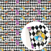 Alice Whimsical On Diamonds Faux Leather Sheet
