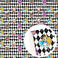 Alice on Checkers Faux Leather Sheet #5