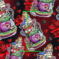 Alice In Tea Cups Faux Leather Sheet #7
