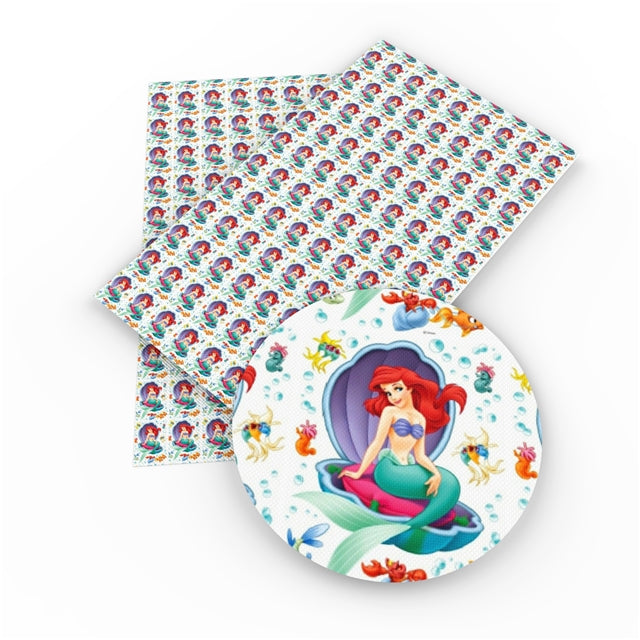 Pretty Girl Mermaid Shell Faux Leather Sheet #11
