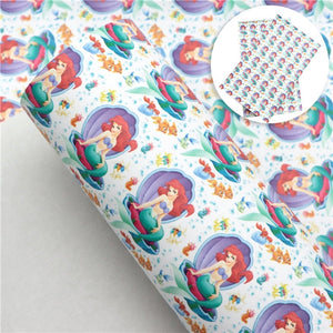 Pretty Girl Mermaid Shell Faux Leather Sheet #11