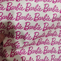 Barbie Glitter Logo Faux Leather Sheet
