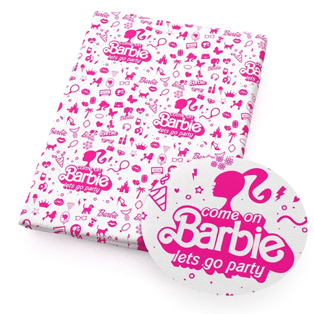 Barbie Let's Go Party Faux Leather Sheet