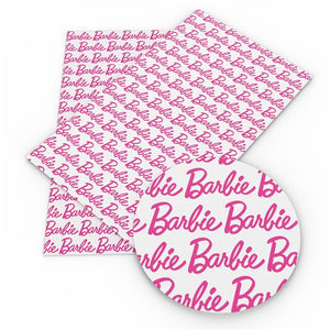 Barbie Glitter Logo Faux Leather Sheet