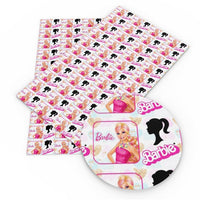 Pink Girl Square Litchi Faux Leather Sheet #1