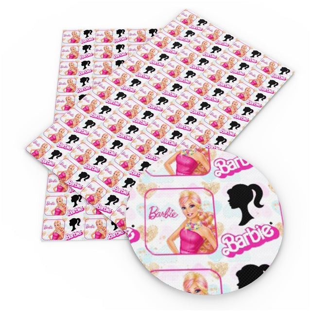 Pink Girl Square Litchi Faux Leather Sheet #1