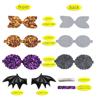 Pre Cut Bat Glitter Faux Leather Bow