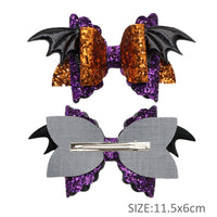 Pre Cut Bat Glitter Faux Leather Bow
