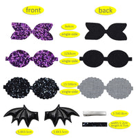 Pre Cut Bat Purple Glitter Faux Leather Bow