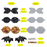 Pre Cut Halloween Bat Wings Glitter Faux Leather Bow