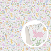 Easter Bunnies In The Garden Faux Leather Sheet
