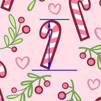 Christmas Candy Canes on Pink Faux Leather Sheet
