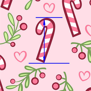 Christmas Candy Canes on Pink Faux Leather Sheet