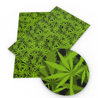Cannabis Leaves Faux Leather Sheet