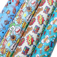 Cartoon Words Faux Leather Full Sheet Pack of 4
