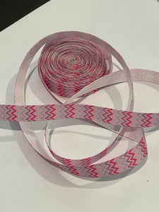 Chevron Pink & Purple 3/8" Ribbon - 5 Yards