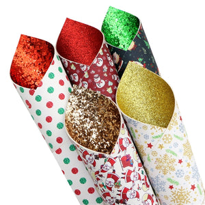 Christmas Double Sided Sheet Pack Faux Leather Sheet 5