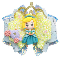 Pre Cut Pretty Girl in Blue OTT Faux Leather Bow
