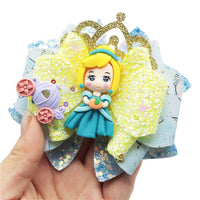 Pre Cut Pretty Girl in Blue OTT Faux Leather Bow
