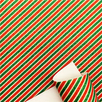 Christmas Diagonal Stripes with Glitter Faux Leather Sheet