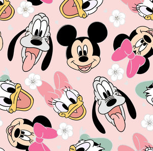 Disney Characters Gold Print Faux Leather Sheet