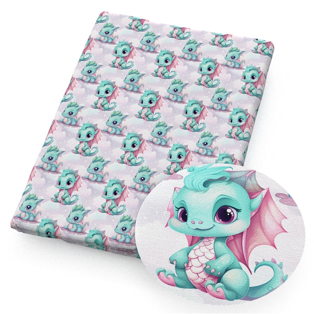 Dragon Blue Faux Leather Sheet