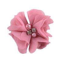 Chiffon Flower with Pearl/Rhinestone 5cm
