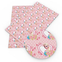 Lady Cold on Pink Faux Leather Sheet #5

