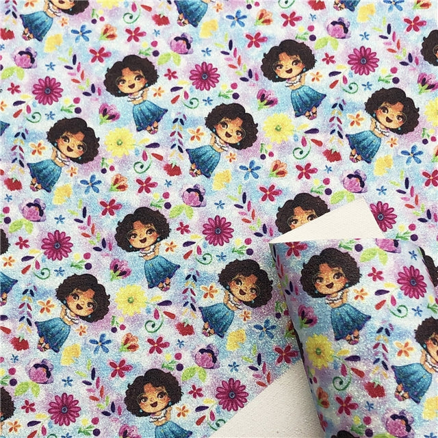 Spanish Girl Fine Glitter Faux Leather Sheet