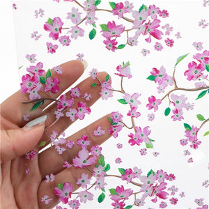 Floral Cherry Blossom Transparent Sheet