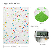 Flower Sequins on White Chunky Glitter and Green Double Sided Faux Leather Sheet
