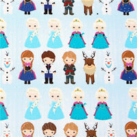 Cold Characters with Blue Fine Glitter Double Sided Faux Leather Sheet
