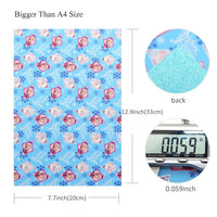 Cold Sisters Snowflakes with Blue Fine Glitter Double Sided Faux Leather Sheet
