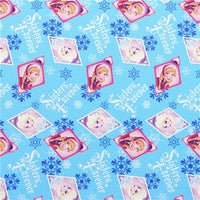Cold Sisters Snowflakes with Blue Fine Glitter Double Sided Faux Leather Sheet
