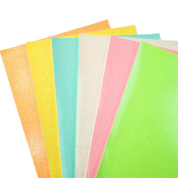 Glow in the Dark Glitter Smooth Faux Leather Full Sheet Pack of 6