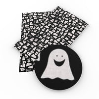 Ghosts Boo B&W Faux Leather Sheet