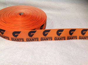 Football Ribbon 7/8" Giants Orange Background