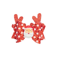 Christmas Glitter Santa Stars Premade Bows
