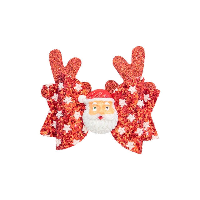 Christmas Glitter Santa Stars Premade Bows