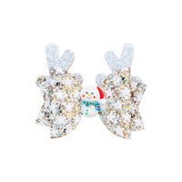 Christmas Glitter Snowman Stars Premade Bows
