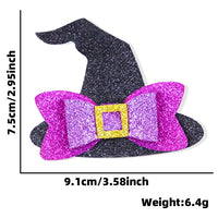 Halloween Glitter Witches Hat Bow
