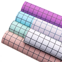 Grid Pattern Faux Leather Full Sheet Pack of 6
