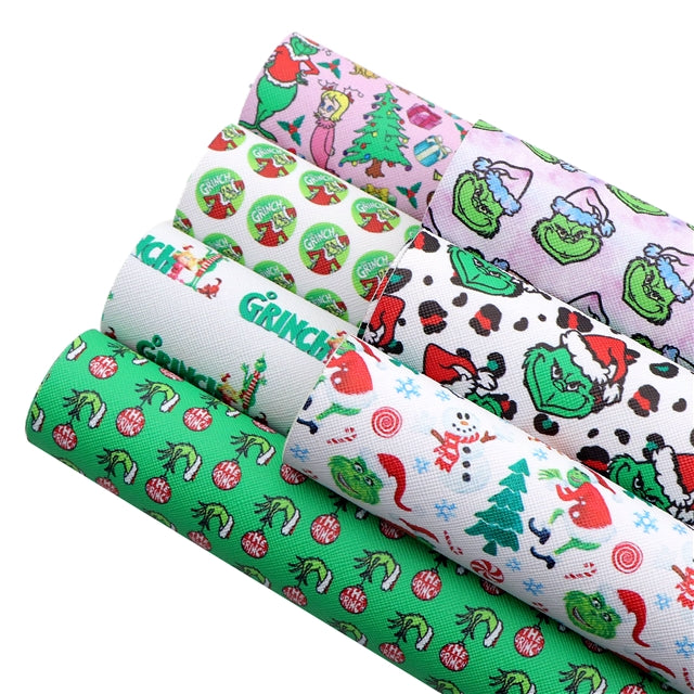 Grinch Faux Leather Full Sheet Pack of 7