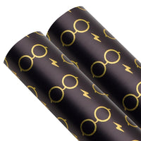 Haz Glasses Gold Print Faux Leather Sheet
