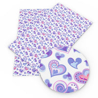 Hearts Purple Swirl Faux Leather Sheet