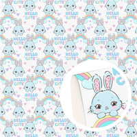 Easter Hello Cute Bunny Faux Leather Sheet